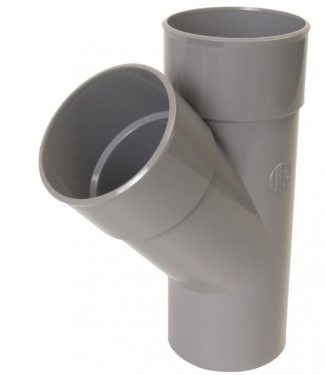 Culotte et embranchement, 45°, mâle-femelle, Ø 125 mm, PVC à coller
